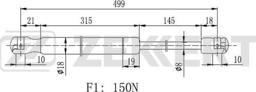 Zekkert GF-2030 - Plinski amortizer, zadnji vjetrobran www.molydon.hr