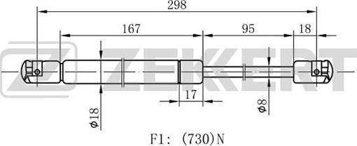 Zekkert GF-2037 - Plinski amortizer, prtljaznik/utovarni prostor www.molydon.hr