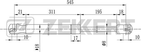 Zekkert GF-2029 - Plinski amortizer, prtljaznik/utovarni prostor www.molydon.hr