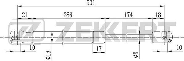 Zekkert GF-2076 - Plinski amortizer, prtljaznik/utovarni prostor www.molydon.hr