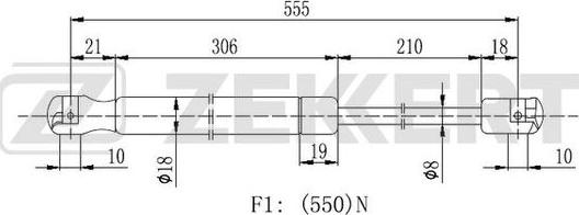 Zekkert GF-2194 - Plinski amortizer, prtljaznik/utovarni prostor www.molydon.hr