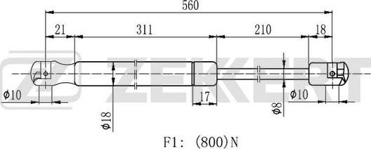 Zekkert GF-2191 - Plinski amortizer, prtljaznik/utovarni prostor www.molydon.hr