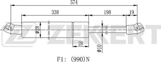 Zekkert GF-2149 - Plinski amortizer, prtljaznik/utovarni prostor www.molydon.hr