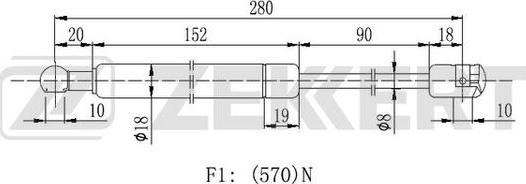 Zekkert GF-2144 - Plinski amortizer, prtljaznik/utovarni prostor www.molydon.hr