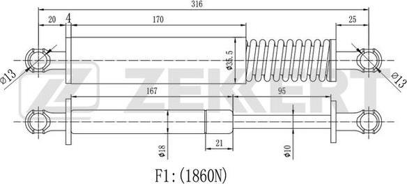 Zekkert GF-2140 - Plinski amortizer, prtljaznik/utovarni prostor www.molydon.hr