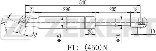 Zekkert GF-2148 - Plinski amortizer, prtljaznik/utovarni prostor www.molydon.hr