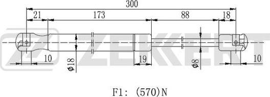 Zekkert GF-2147 - Plinski amortizer, prtljaznik/utovarni prostor www.molydon.hr