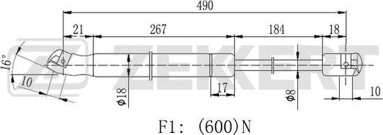 Zekkert GF-2151 - Plinski amortizer, prtljaznik/utovarni prostor www.molydon.hr