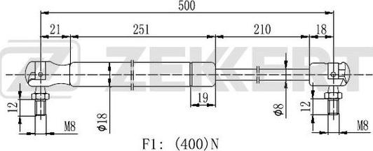 Zekkert GF-2153 - Plinski amortizer, prtljaznik/utovarni prostor www.molydon.hr