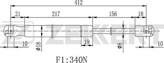 Zekkert GF-2157 - Plinski amortizer, prtljaznik/utovarni prostor www.molydon.hr