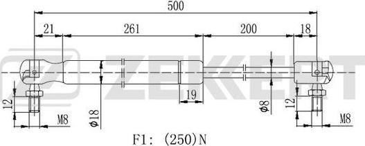 Zekkert GF-2163 - Plinski amortizer, prtljaznik/utovarni prostor www.molydon.hr