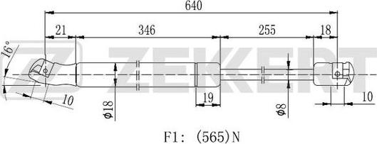 Zekkert GF-2110 - Plinski amortizer, prtljaznik/utovarni prostor www.molydon.hr