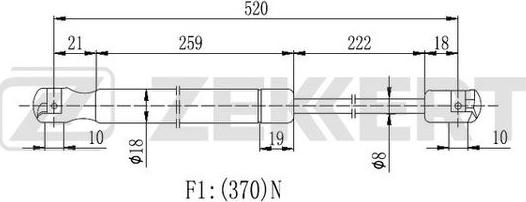 Zekkert GF2111 - Plinski amortizer, prtljaznik/utovarni prostor www.molydon.hr