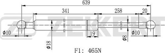 Zekkert GF2113 - Plinski amortizer, prtljaznik/utovarni prostor www.molydon.hr