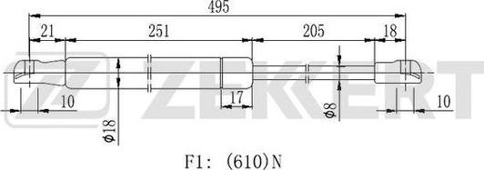 Zekkert GF-2117 - Plinski amortizer, prtljaznik/utovarni prostor www.molydon.hr