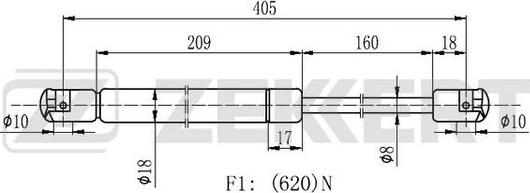 Zekkert GF-2139 - Plinski amortizer, prtljaznik/utovarni prostor www.molydon.hr