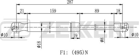 Zekkert GF-2130 - Plinski amortizer, prtljaznik/utovarni prostor www.molydon.hr