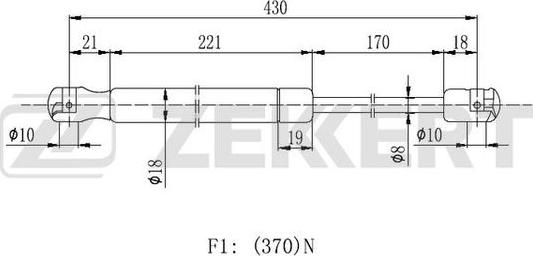 Zekkert GF-2129 - Plinski amortizer, prtljaznik/utovarni prostor www.molydon.hr