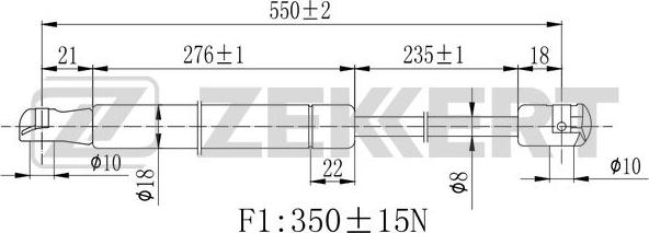 Zekkert GF-2173 - Plinski amortizer, prtljaznik/utovarni prostor www.molydon.hr