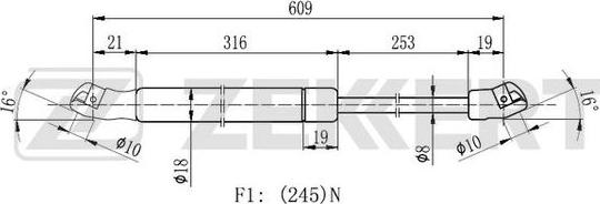 Zekkert GF-2172 - Plinski amortizer, prtljaznik/utovarni prostor www.molydon.hr