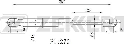 Zekkert GF-2349 - Plinski amortizer, prtljaznik/utovarni prostor www.molydon.hr