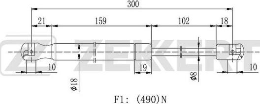 Zekkert GF-2341 - Plinski amortizer, prtljaznik/utovarni prostor www.molydon.hr