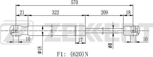 Zekkert GF-2350 - Plinski amortizer, prtljaznik/utovarni prostor www.molydon.hr