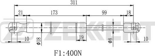 Zekkert GF-2358 - Plinski amortizer, hauba motora www.molydon.hr