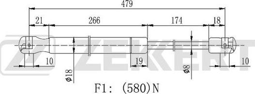 Zekkert GF-2305 - Plinski amortizer, prtljaznik/utovarni prostor www.molydon.hr