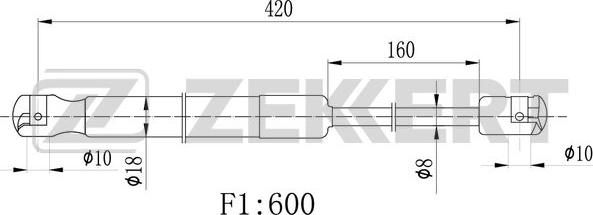 Zekkert GF-2389 - Plinski amortizer, prtljaznik/utovarni prostor www.molydon.hr