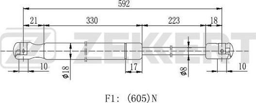 Zekkert GF-2380 - Plinski amortizer, prtljaznik/utovarni prostor www.molydon.hr