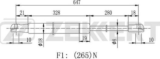 Zekkert GF-2332 - Plinski amortizer, prtljaznik/utovarni prostor www.molydon.hr