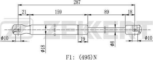 Zekkert GF-2321 - Plinski amortizer, prtljaznik/utovarni prostor www.molydon.hr