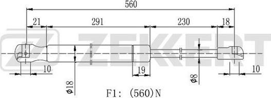 Zekkert GF-2322 - Plinski amortizer, prtljaznik/utovarni prostor www.molydon.hr