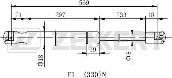 Zekkert GF-2376 - Plinski amortizer, prtljaznik/utovarni prostor www.molydon.hr