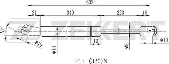 Zekkert GF-2378 - Plinski amortizer, prtljaznik/utovarni prostor www.molydon.hr