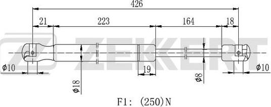 Zekkert GF-2299 - Plinski amortizer, hauba motora www.molydon.hr