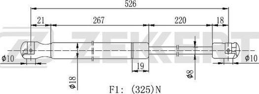Zekkert GF-2291 - Plinski amortizer, prtljaznik/utovarni prostor www.molydon.hr