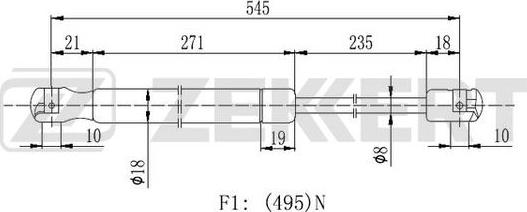 Zekkert GF-2240 - Plinski amortizer, prtljaznik/utovarni prostor www.molydon.hr