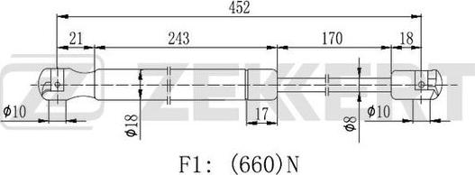 Zekkert GF-2242 - Plinski amortizer, prtljaznik/utovarni prostor www.molydon.hr