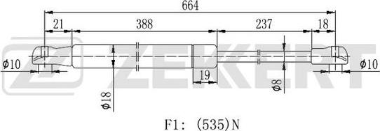 Zekkert GF-2253 - Plinski amortizer, prtljaznik/utovarni prostor www.molydon.hr