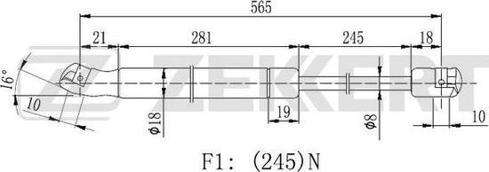 Zekkert GF-2252 - Plinski amortizer, hauba motora www.molydon.hr