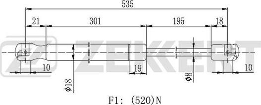 Zekkert GF-2205 - Plinski amortizer, prtljaznik/utovarni prostor www.molydon.hr