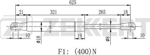 Zekkert GF-2208 - Plinski amortizer, prtljaznik/utovarni prostor www.molydon.hr