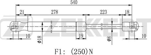 Zekkert GF-2214 - Plinski amortizer, hauba motora www.molydon.hr