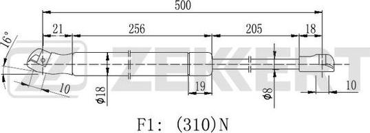 Zekkert GF-2215 - Plinski amortizer, hauba motora www.molydon.hr