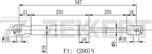 Zekkert GF-2218 - Plinski amortizer, prtljaznik/utovarni prostor www.molydon.hr