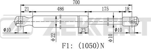 Zekkert GF-2213 - Plinski amortizer, prtljaznik/utovarni prostor www.molydon.hr