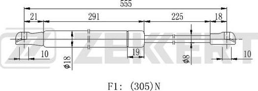 Zekkert GF-2212 - Plinski amortizer, prtljaznik/utovarni prostor www.molydon.hr