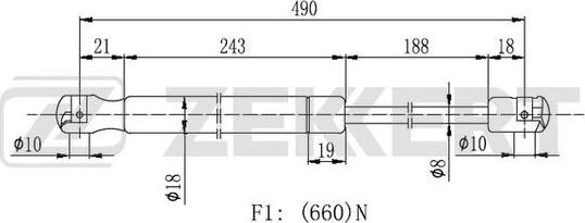 Zekkert GF-2280 - Plinski amortizer, prtljaznik/utovarni prostor www.molydon.hr